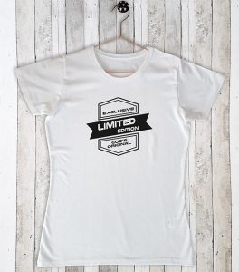 Stretch t-shirt met tekst Limited edition