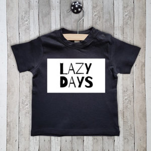 T-shirt met tekst Lazy days