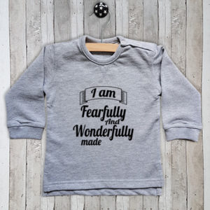 Sweater met tekst I am fearfully made