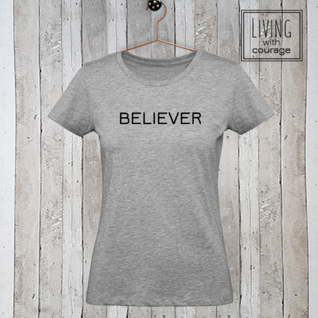 Dames t-shirt met tekst Believer