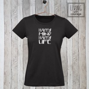 Dames Organic T-Shirt Happy Mind Happy Life