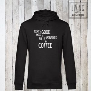 Organic Hoodie Good mood sponsored by coffee