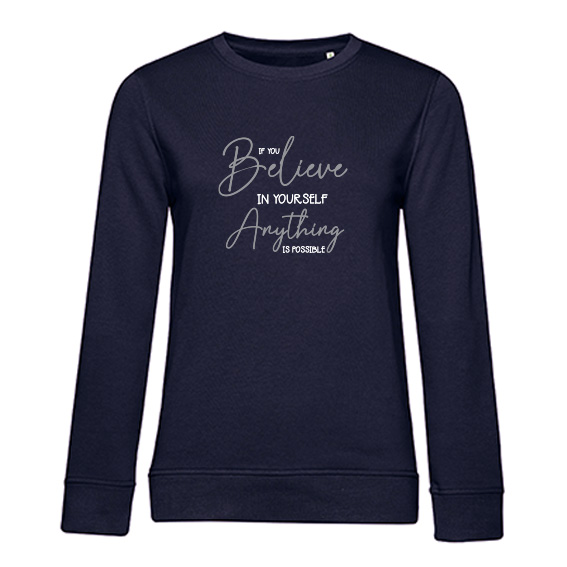 Dames Sweater If you believe, Navy