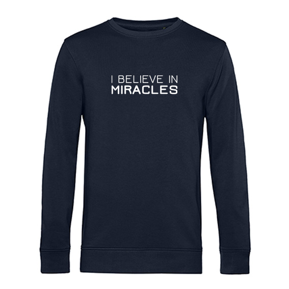 Heren Sweater I believe in miracles, Navy